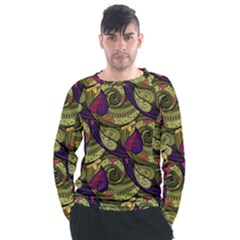 Pattern Vector Texture Style Garden Drawn Hand Floral Men s Long Sleeve Raglan Tee