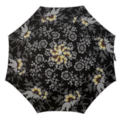 White And Yellow Floral And Paisley Illustration Background Straight Umbrellas