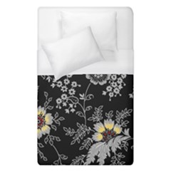 White And Yellow Floral And Paisley Illustration Background Duvet Cover (single Size)