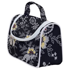 White And Yellow Floral And Paisley Illustration Background Satchel Handbag