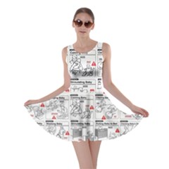 White Printer Paper With Text Overlay Humor Dark Humor Infographics Skater Dress by Jancukart