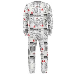 White Printer Paper With Text Overlay Humor Dark Humor Infographics Onepiece Jumpsuit (men) by Jancukart