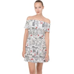 White Printer Paper With Text Overlay Humor Dark Humor Infographics Off Shoulder Chiffon Dress