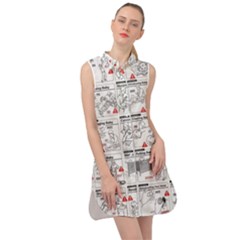 White Printer Paper With Text Overlay Humor Dark Humor Infographics Sleeveless Shirt Dress