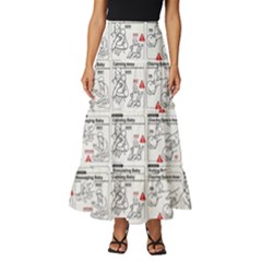 White Printer Paper With Text Overlay Humor Dark Humor Infographics Tiered Ruffle Maxi Skirt