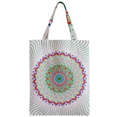 Flower Abstract Floral Hand Ornament Hand Drawn Mandala Zipper Classic Tote Bag by Jancukart