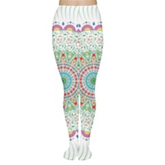 Flower Abstract Floral Hand Ornament Hand Drawn Mandala Tights