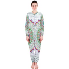 Flower Abstract Floral Hand Ornament Hand Drawn Mandala Onepiece Jumpsuit (ladies)