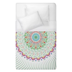 Flower Abstract Floral Hand Ornament Hand Drawn Mandala Duvet Cover (single Size) by Jancukart