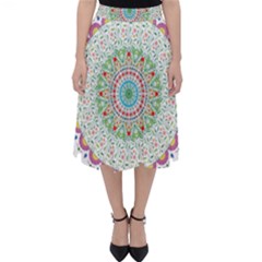 Flower Abstract Floral Hand Ornament Hand Drawn Mandala Classic Midi Skirt