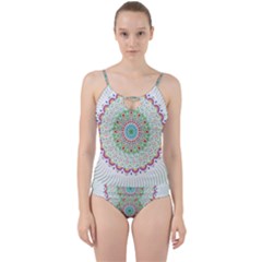 Flower Abstract Floral Hand Ornament Hand Drawn Mandala Cut Out Top Tankini Set by Jancukart