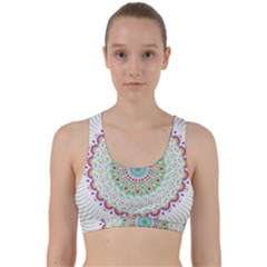 Flower Abstract Floral Hand Ornament Hand Drawn Mandala Back Weave Sports Bra by Jancukart