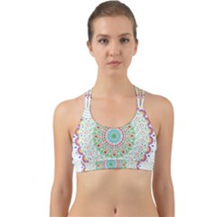 Flower Abstract Floral Hand Ornament Hand Drawn Mandala Back Web Sports Bra