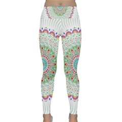 Flower Abstract Floral Hand Ornament Hand Drawn Mandala Lightweight Velour Classic Yoga Leggings