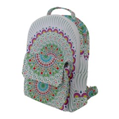 Flower Abstract Floral Hand Ornament Hand Drawn Mandala Flap Pocket Backpack (large)