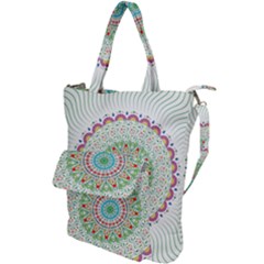 Flower Abstract Floral Hand Ornament Hand Drawn Mandala Shoulder Tote Bag