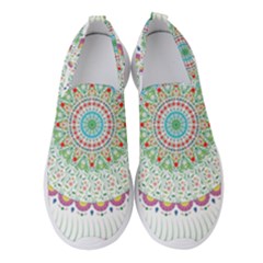 Flower Abstract Floral Hand Ornament Hand Drawn Mandala Women s Slip On Sneakers