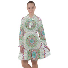 Flower Abstract Floral Hand Ornament Hand Drawn Mandala All Frills Chiffon Dress