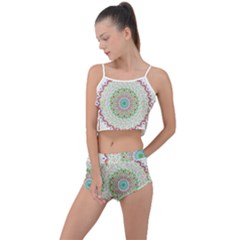 Flower Abstract Floral Hand Ornament Hand Drawn Mandala Summer Cropped Co-ord Set