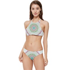 Flower Abstract Floral Hand Ornament Hand Drawn Mandala Banded Triangle Bikini Set