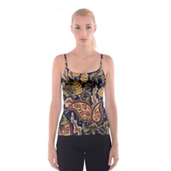 Leaves Flowers Background Texture Paisley Spaghetti Strap Top