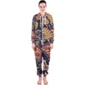 Leaves Flowers Background Texture Paisley Hooded Jumpsuit (Ladies) View1