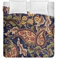 Leaves Flowers Background Texture Paisley Duvet Cover Double Side (king Size) by Jancukart