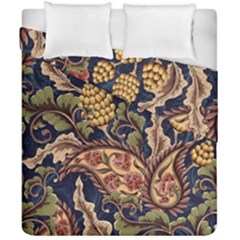 Leaves Flowers Background Texture Paisley Duvet Cover Double Side (california King Size) by Jancukart