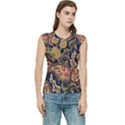 Leaves Flowers Background Texture Paisley Women s Raglan Cap Sleeve Tee View1