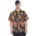 Leaves Flowers Background Texture Paisley Men s Short Sleeve Shirt View1