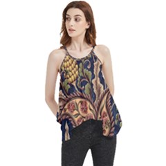 Leaves Flowers Background Texture Paisley Flowy Camisole Tank Top