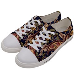 Leaves Flowers Background Texture Paisley Men s Low Top Canvas Sneakers