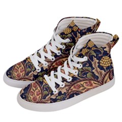 Leaves Flowers Background Texture Paisley Men s Hi-top Skate Sneakers by Jancukart