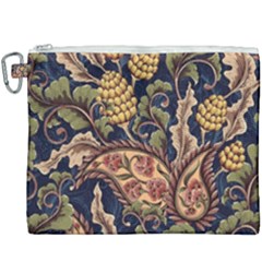 Leaves Flowers Background Texture Paisley Canvas Cosmetic Bag (xxxl)