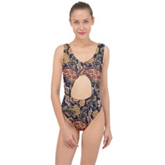 Leaves Flowers Background Texture Paisley Center Cut Out Swimsuit