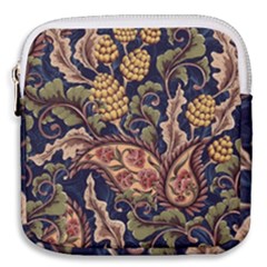 Leaves Flowers Background Texture Paisley Mini Square Pouch