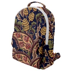 Leaves Flowers Background Texture Paisley Flap Pocket Backpack (small) by Jancukart