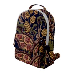 Leaves Flowers Background Texture Paisley Flap Pocket Backpack (large) by Jancukart