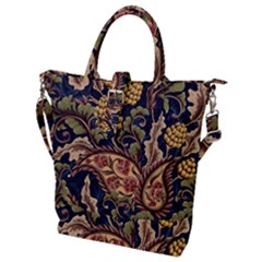 Leaves Flowers Background Texture Paisley Buckle Top Tote Bag