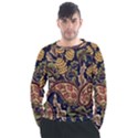 Leaves Flowers Background Texture Paisley Men s Long Sleeve Raglan Tee View1