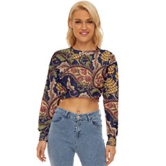 Leaves Flowers Background Texture Paisley Lightweight Long Sleeve Sweatshirt