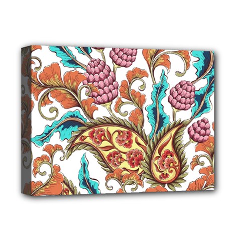 Flowers Pattern Texture White Background Paisley Deluxe Canvas 16  X 12  (stretched) 