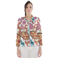 Flowers Pattern Texture White Background Paisley Women s Windbreaker