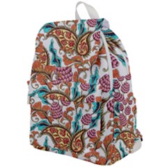 Flowers Pattern Texture White Background Paisley Top Flap Backpack