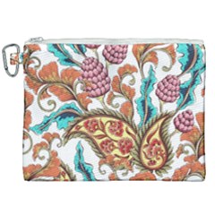 Flowers Pattern Texture White Background Paisley Canvas Cosmetic Bag (xxl)