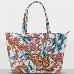 Flowers Pattern Texture White Background Paisley Back Pocket Shoulder Bag 