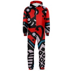 Multicolored Doodle Art Street Art Hooded Jumpsuit (men)