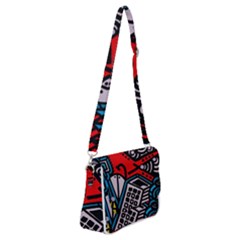 Multicolored Doodle Art Street Art Shoulder Bag With Back Zipper by Jancukart