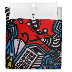 Multicolored Doodle Art Street Art Duvet Cover Double Side (queen Size)