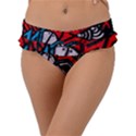 Multicolored Doodle Art Street Art Frill Bikini Bottoms View1